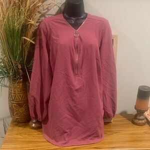 Rachel Zoe Textured Mauve Blouse with Zipper